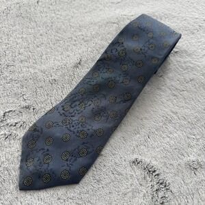 Vintage Boston Traders Designer Mens Neck Tie‎ Blue-Gray Floral Pattern